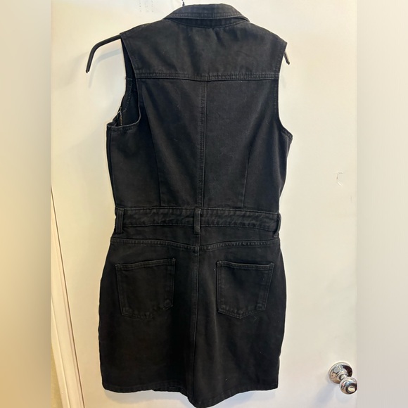 Black denim dress with fringe accent M - Picture 5 of 5